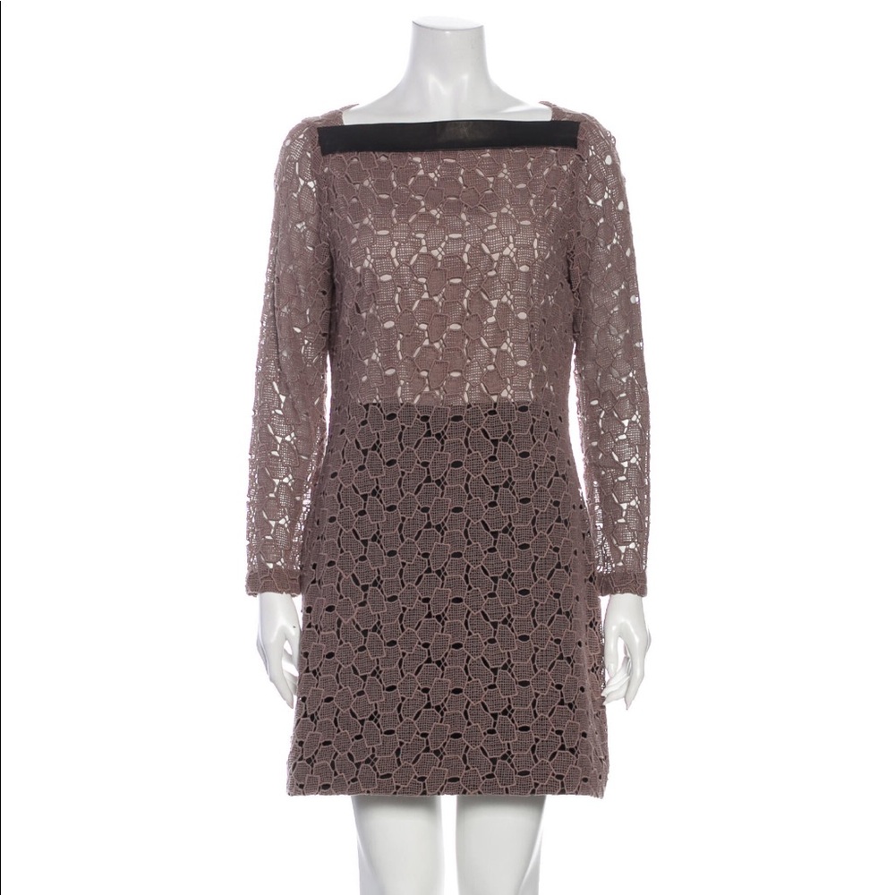 Diane von Furstenburg lace leather dress